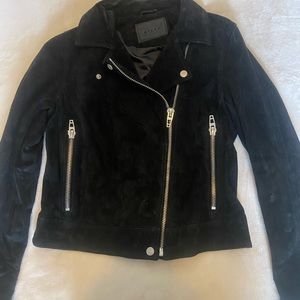 BlankNYC black suede moto jacket